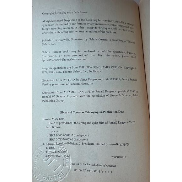 Hand of Providence: The Strong and Quiet Faith of Ronald Reagan - Vintage 2004 - Picture 2 of 3